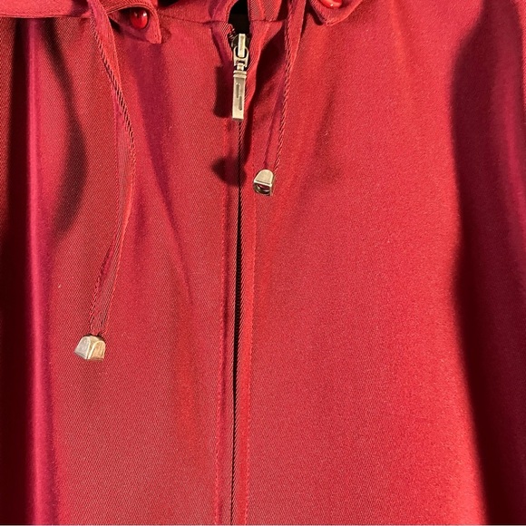 Vintage Red Full Zip Jacket With Removable Hood Size M Mid Length - Picture 8 of 8